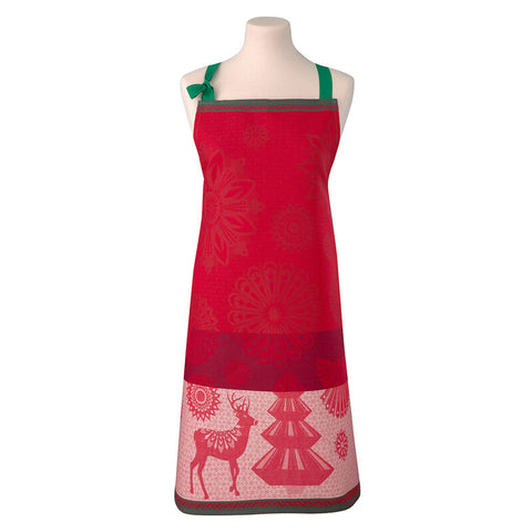 Le Jacquard Français, Lumière d'étoiles Red Apron 31x38, 100% Cotton