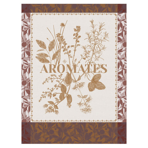 Le Jacquard Français, Épices & Aromates Beige Tea Towel, 24x31, 100% Cotton