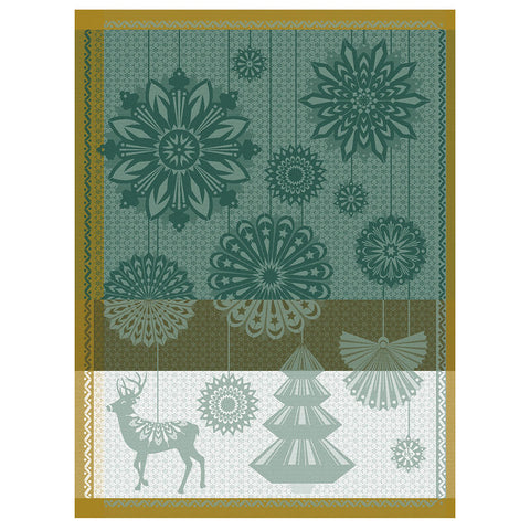 Le Jacquard Français, Lumière d'étoiles Green Tea Towel, 24x31, 100% Cotton