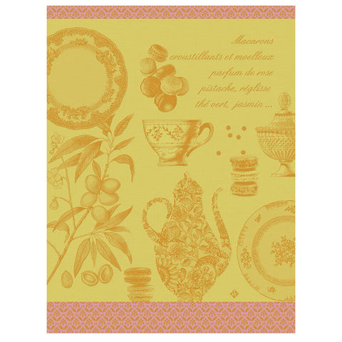 Le Jacquard Français, Macarons Mango Tea Towel, 24x31, 100% Cotton