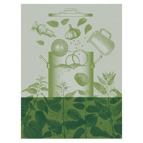 Le Jacquard Français, Veloutés d'Orties Green Tea Towel, 24x31, 100% Cotton